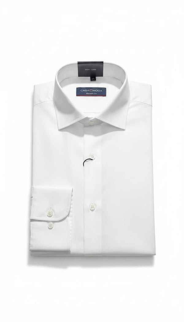 Barutti.ae Casamoda white classic-fit dress shirt with a crisp collar and button cuffs in premium cotton blend