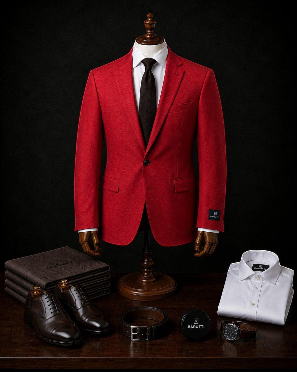 Barutti men's red blazer, tailored fit.