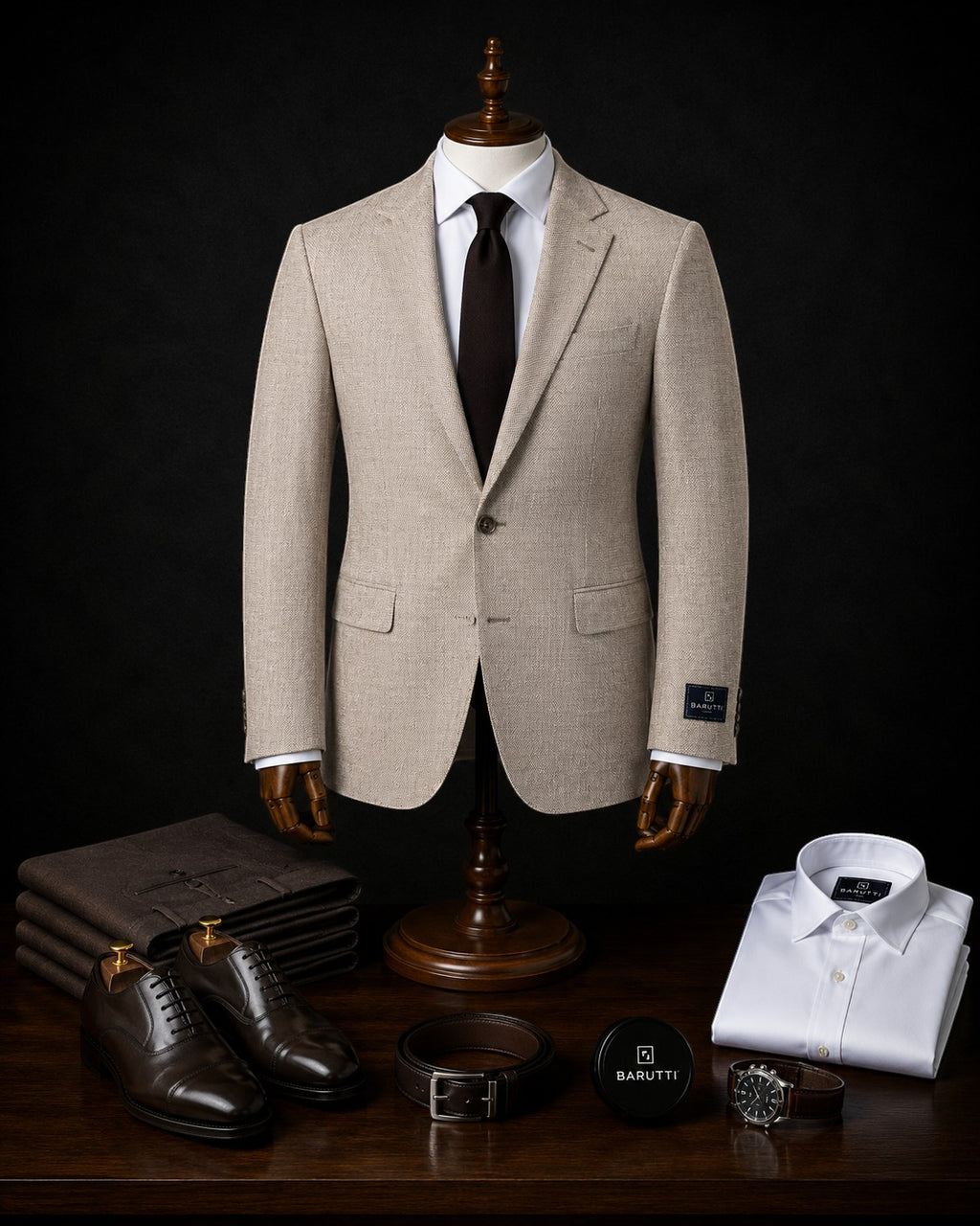 Barutti premium tailored two-piece suit, modern fit.