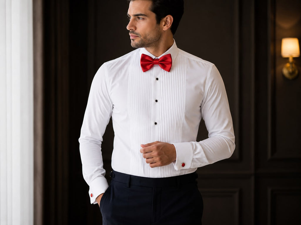 Red Satin Bow Tie Set