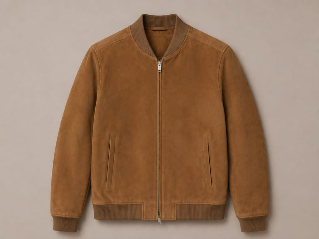The Como Suede Bomber — Camel