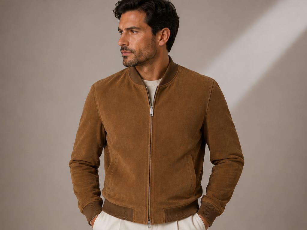 The Como Suede Bomber — Camel