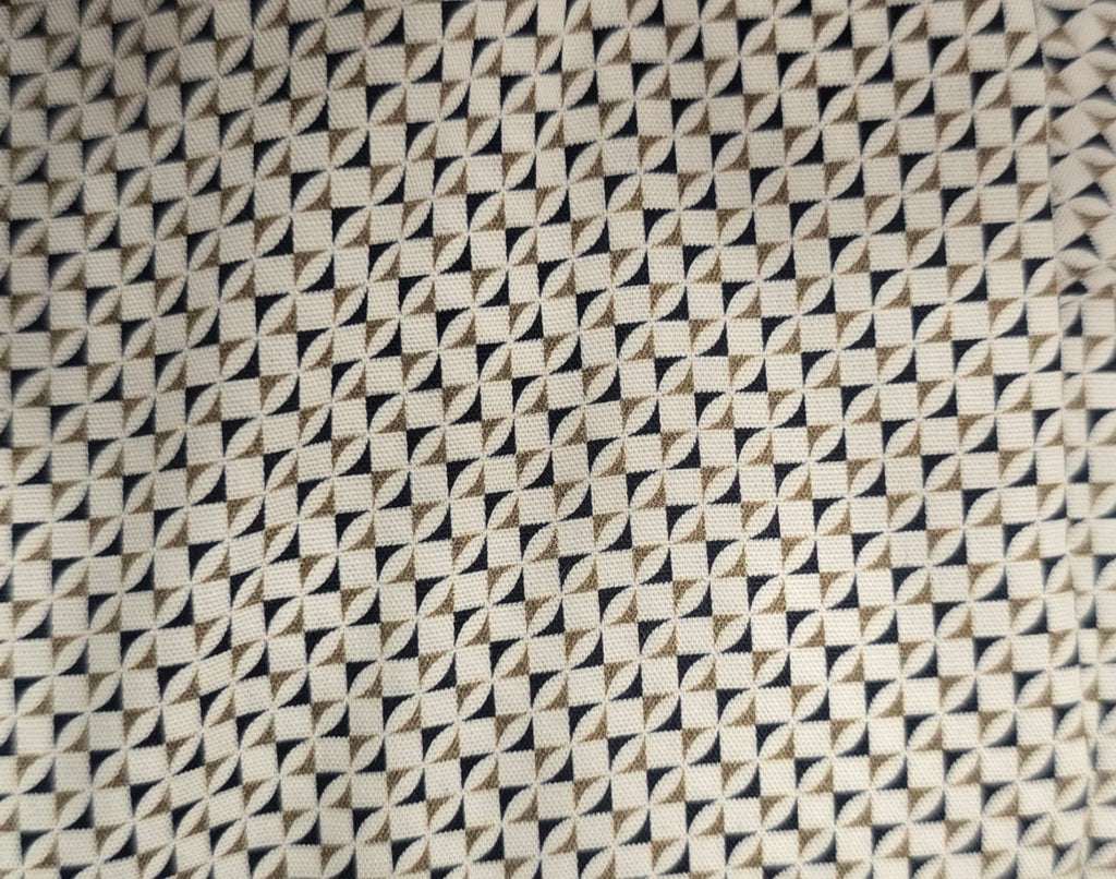 Venti Beige Micro-Print Modern-Fit Shirt