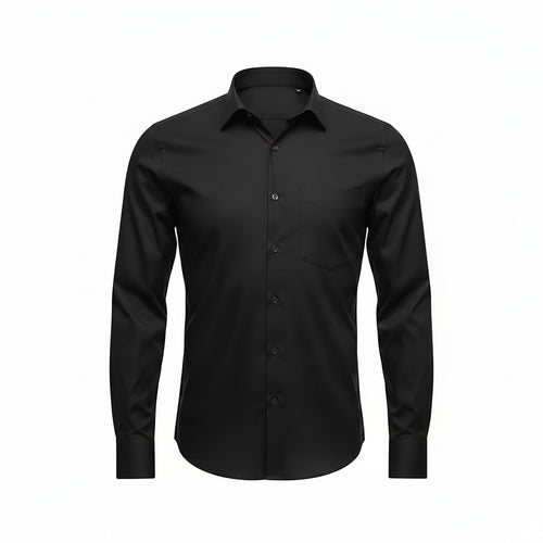 Barutti.ae Casamoda black classic fit dress shirt with a button-down collar and chest pocket in cotton blend fabric.