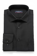 Barutti.ae Casamoda black classic fit dress shirt with a crisp collar, button cuffs, and smooth cotton blend fabric.
