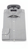 Barutti.ae Casamoda grey classic-fit dress shirt in cotton blend with a spread collar and chest pocket