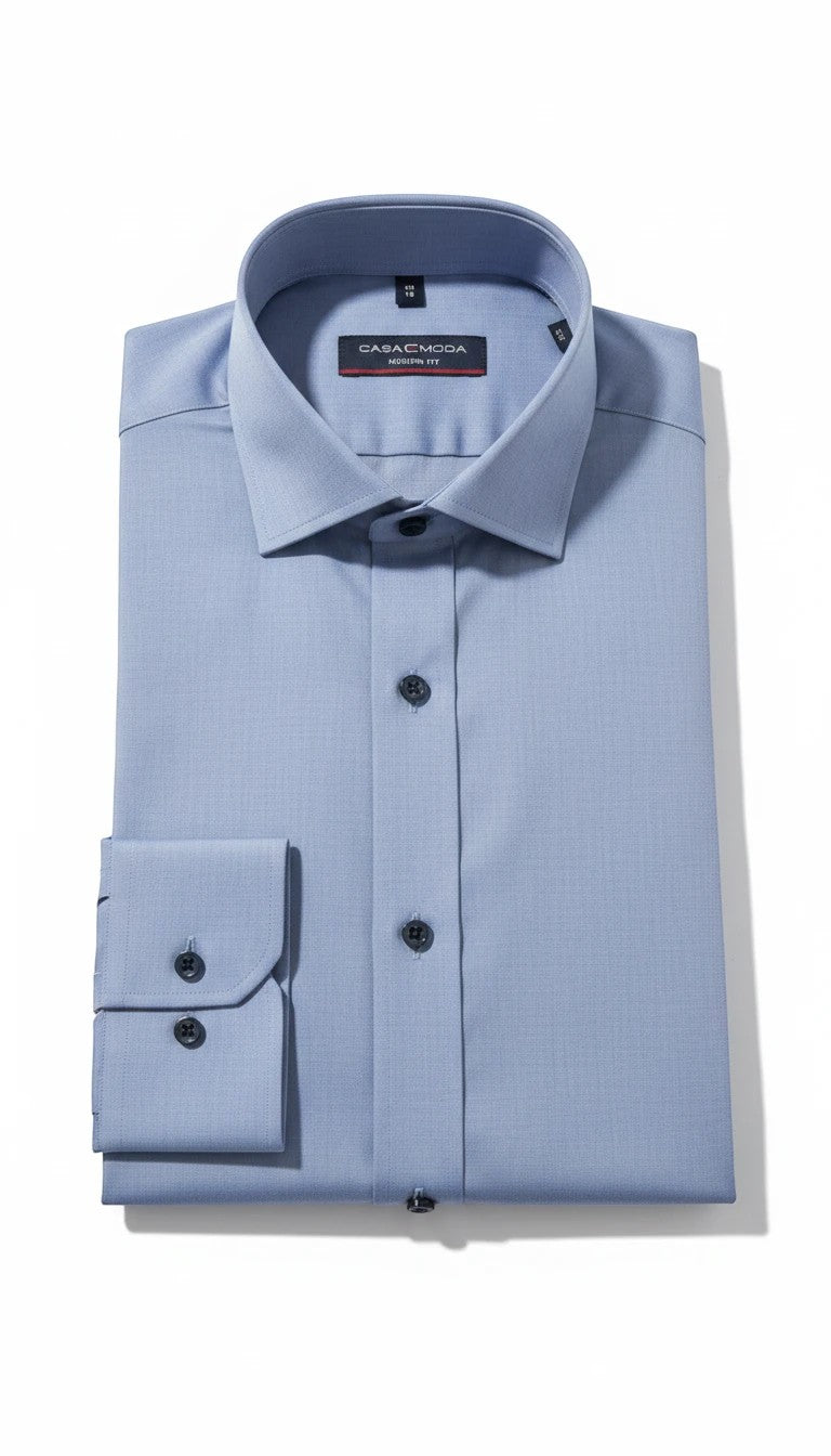 Barutti.ae Casamoda petrol blue-green classic fit dress shirt with a button-down collar and chest pocket.