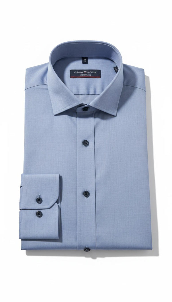 Barutti.ae Casamoda petrol blue-green classic fit dress shirt with a button-down collar and chest pocket.
