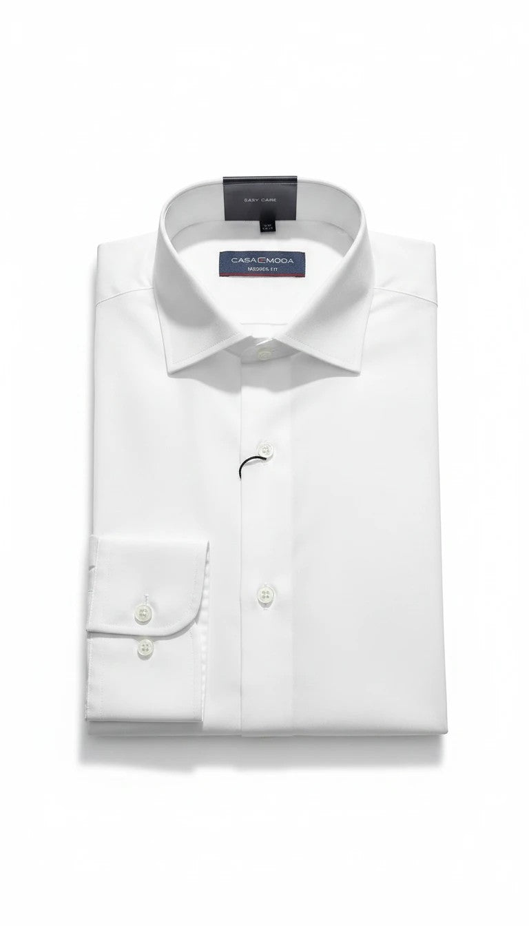 Barutti.ae Casamoda white classic-fit dress shirt with a crisp collar and button cuffs in premium cotton blend