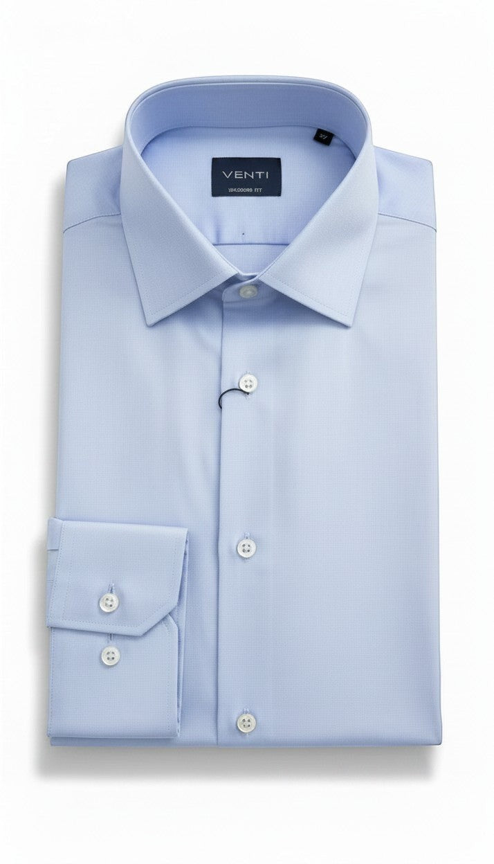 Barutti.ae Venti light blue non-iron long sleeve dress shirt with a classic collar and modern fit.