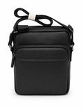 Barutti The Bologna black leather vertical messenger bag with front zip pockets