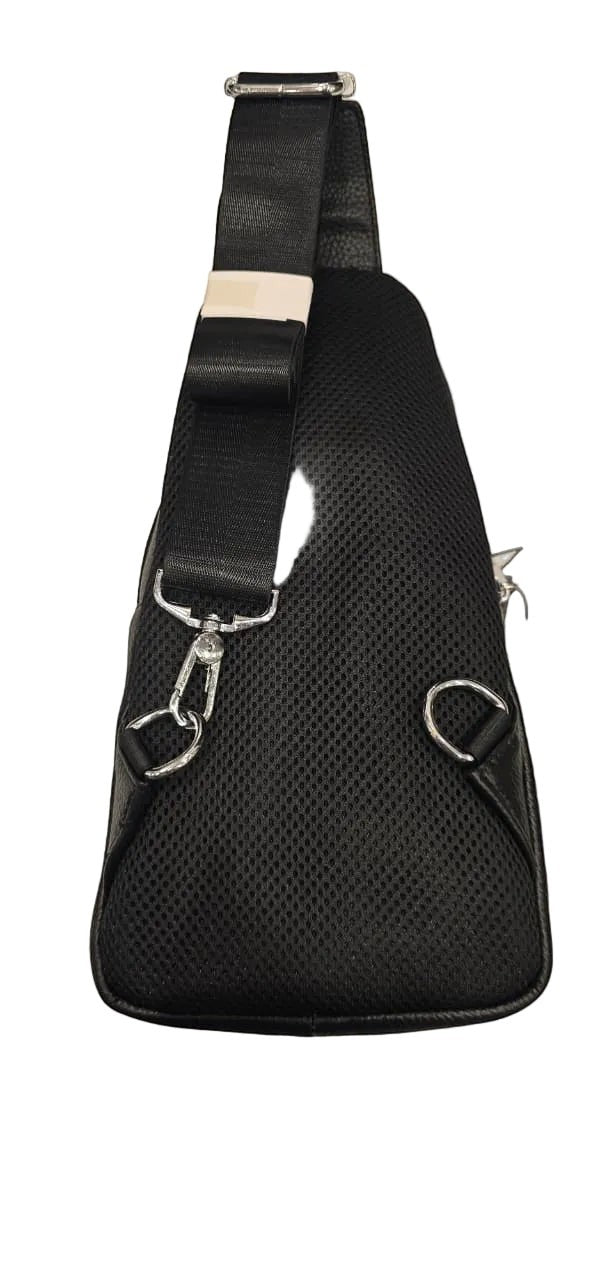 Barutti Capri black chest sling with breathable mesh back panel and adjustable shoulder strap