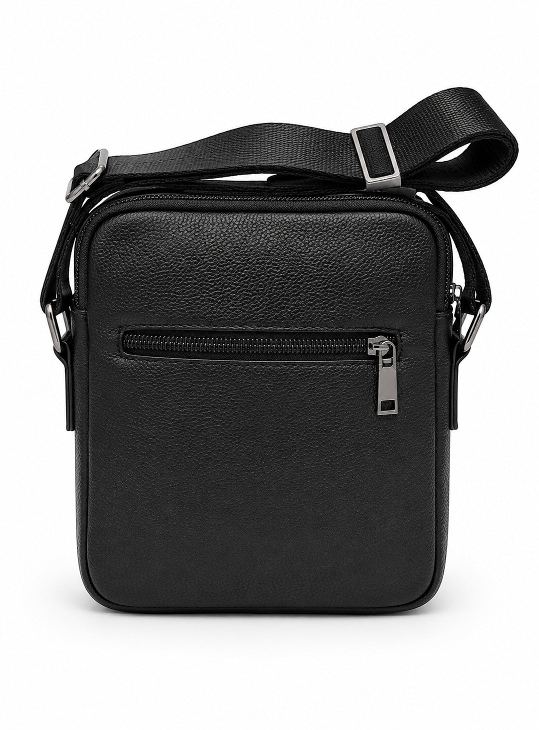 Barutti The Bologna black leather vertical messenger bag with adjustable crossbody strap