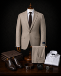Barutti beige pinstripe two-piece wool suit, Mario Barutti Dubai