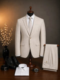 Barutti light beige two-piece formal suit with notch lapels and white shirt, Mario Barutti Dubai
