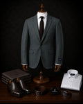 Barutti sage green textured wool blazer with notch lapel, Mario Barutti Dubai