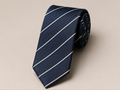 Blue men's tie with fine white pin-stripes — Mario Barutti Dubai