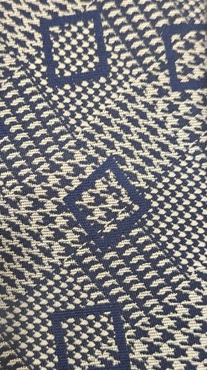 Blue and white diamond medallion men's tie — Mario Barutti Dubai