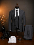 Marco Ricci classic charcoal three-piece formal suit with waistcoat and white shirt, Mario Barutti Dubai