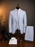 Marco Ricci sky blue three-piece formal suit with waistcoat and white shirt, Mario Barutti Dubai