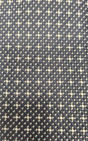 Navy men's tie with cream micro-geometric pattern — Mario Barutti Dubai
