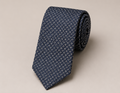 Navy men's tie with cream micro-geometric pattern — Mario Barutti Dubai