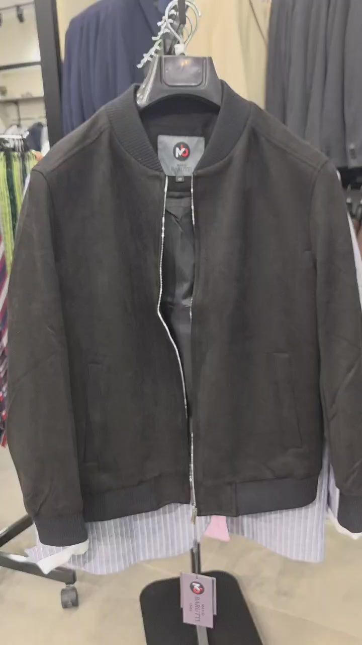 The Como Suede Bomber — Black