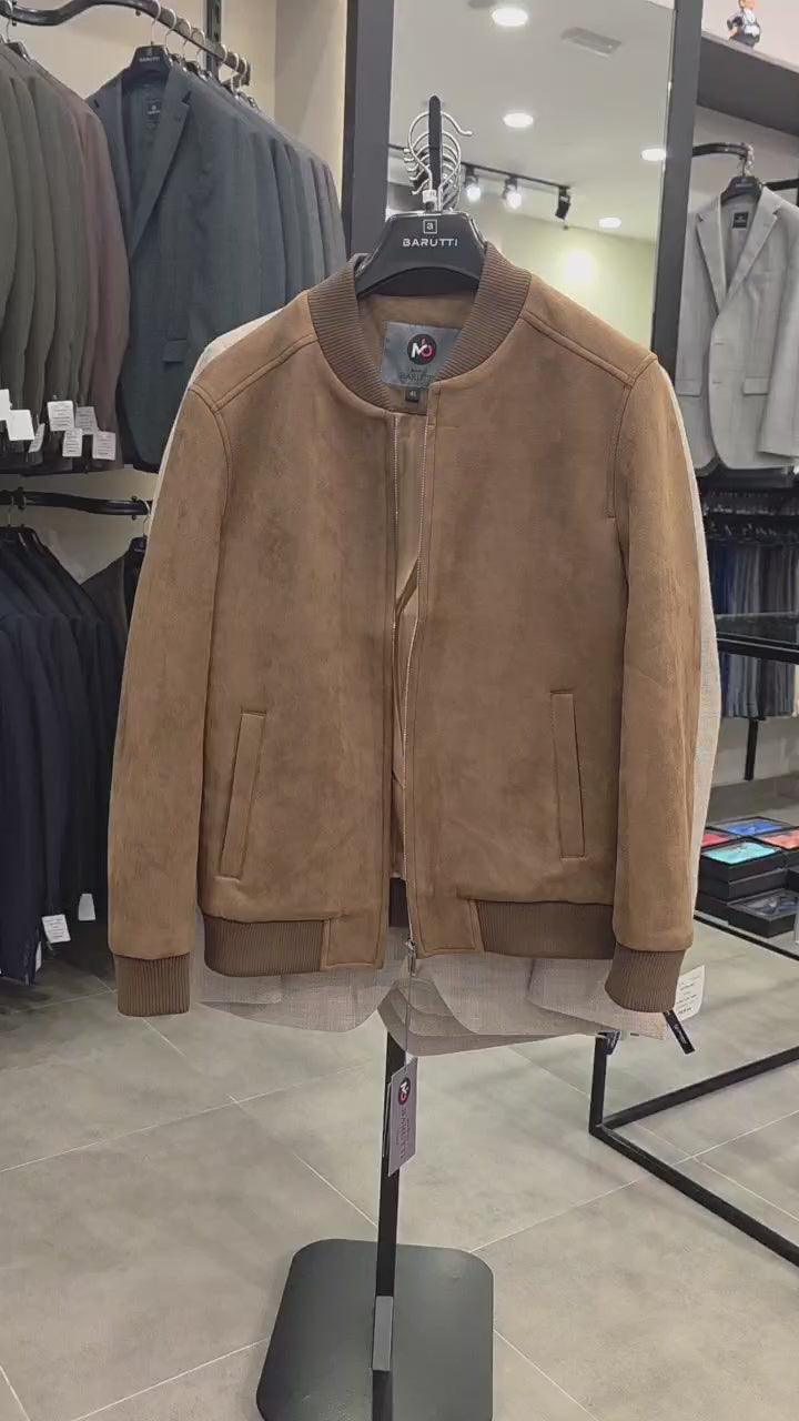 The Como Suede Bomber — Camel