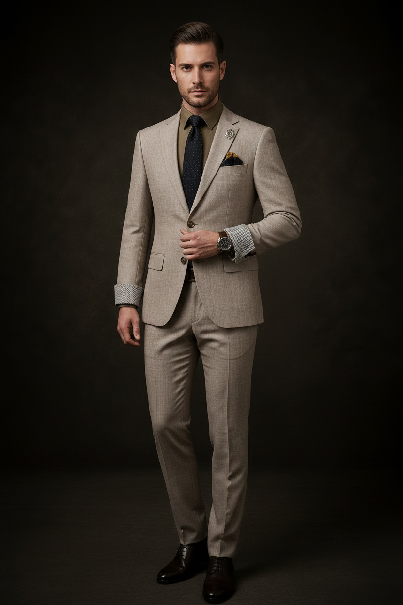Mario Barutti Salmon-Beige Two-Piece Suit