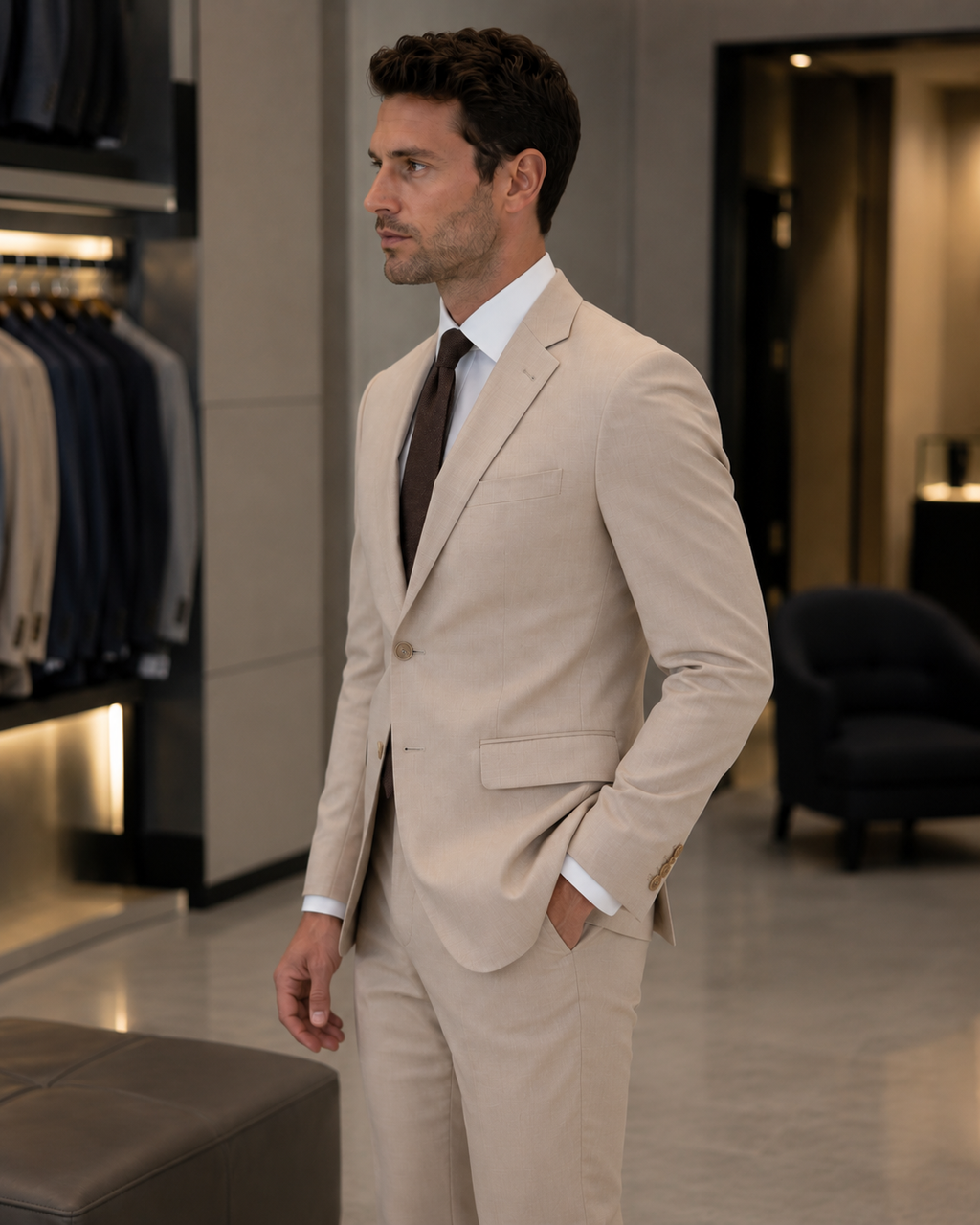 Barutti Beige Melange Two-Piece Suit