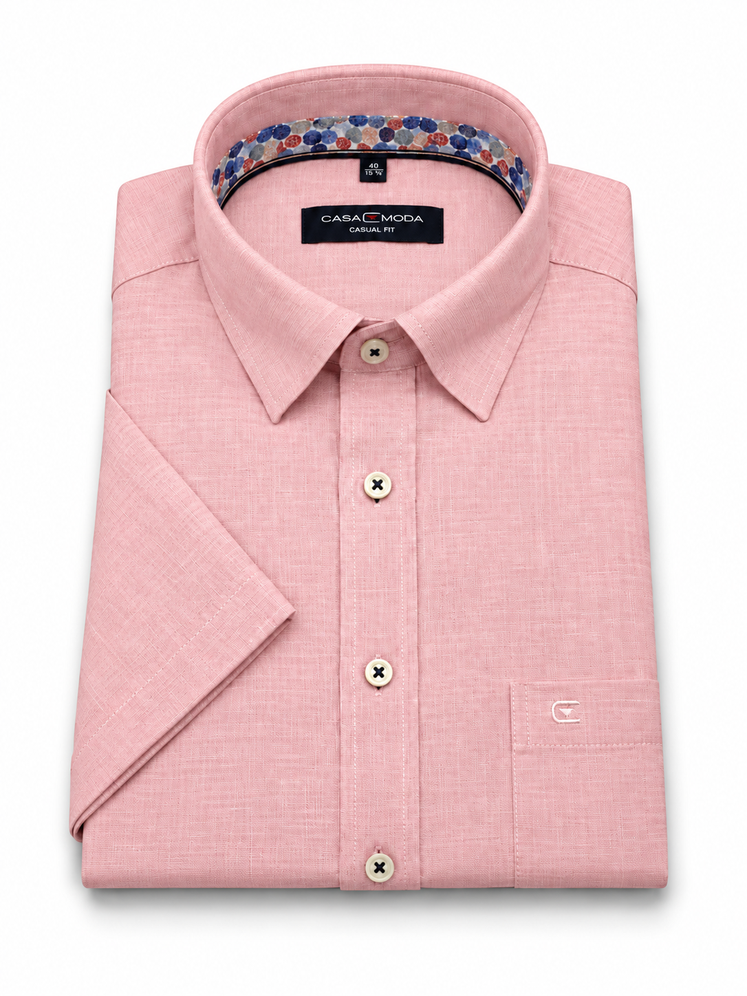 CASAMODA Short Sleeve Casual Fit Button Down Shirt