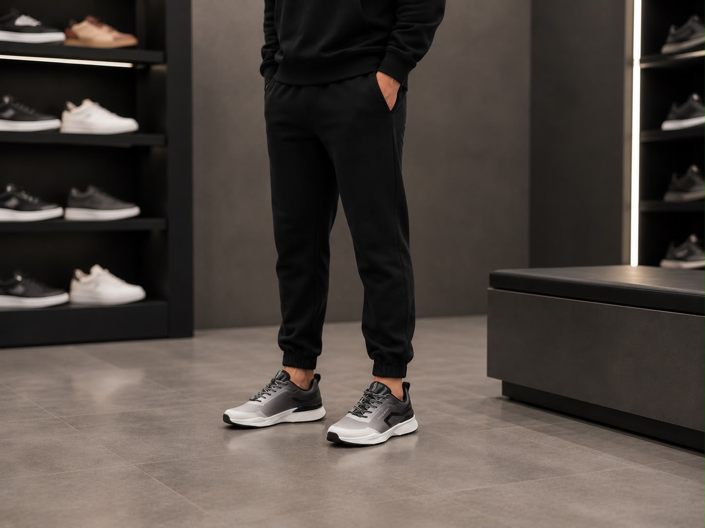 Bugatti Black & White Sneakers