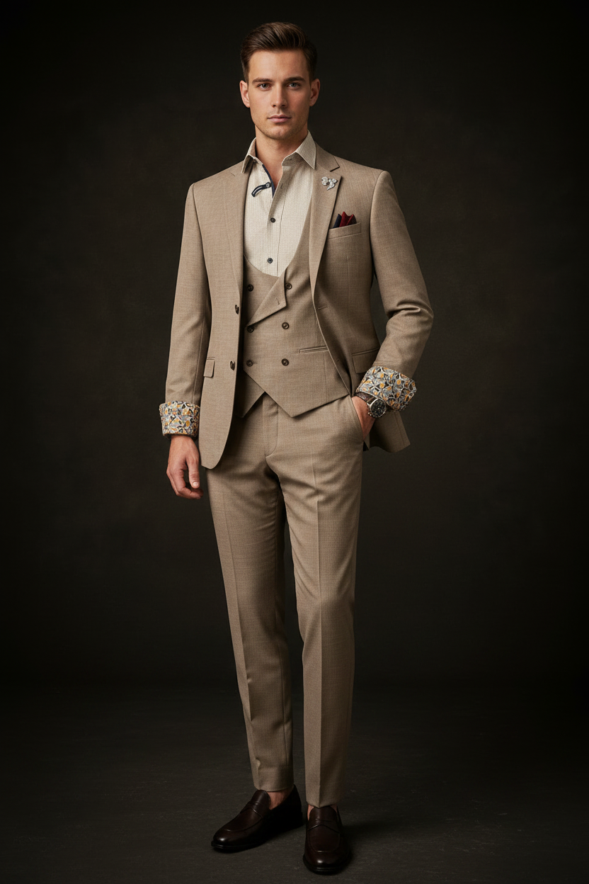 Marco Ricci Honey Three-Piece Suit