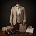 Marco Ricci honey three-piece suit with matching waistcoat.
