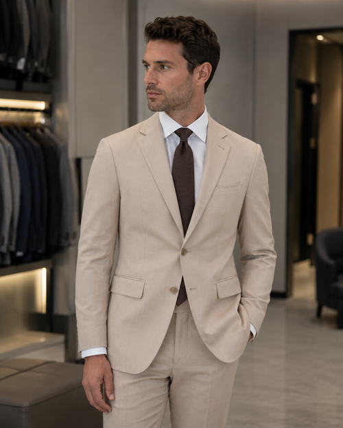 Barutti Beige Melange Two-Piece Suit