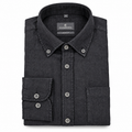 Casamoda Casual Fit Linen Shirt — Charcoal Black