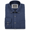 Casamoda Casual Fit Linen Shirt — Navy Blue