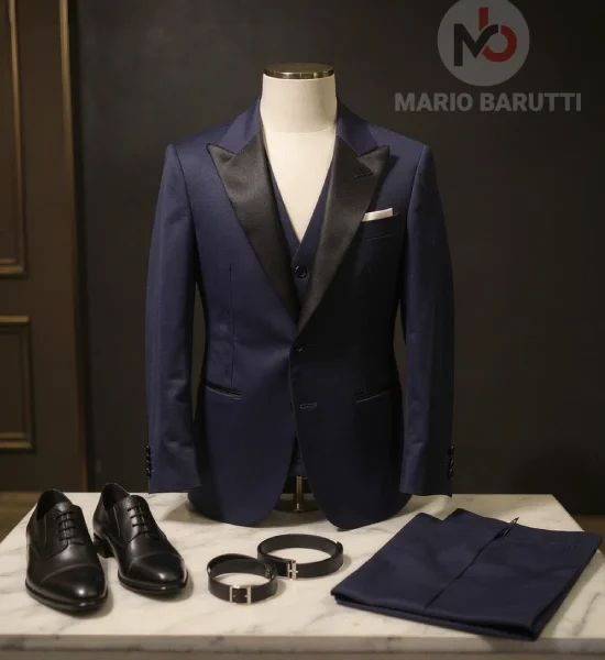 Navy Pointed Collar Tuxedo