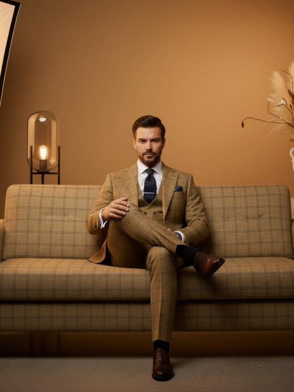 Mustard Checks 3-Piece Suit